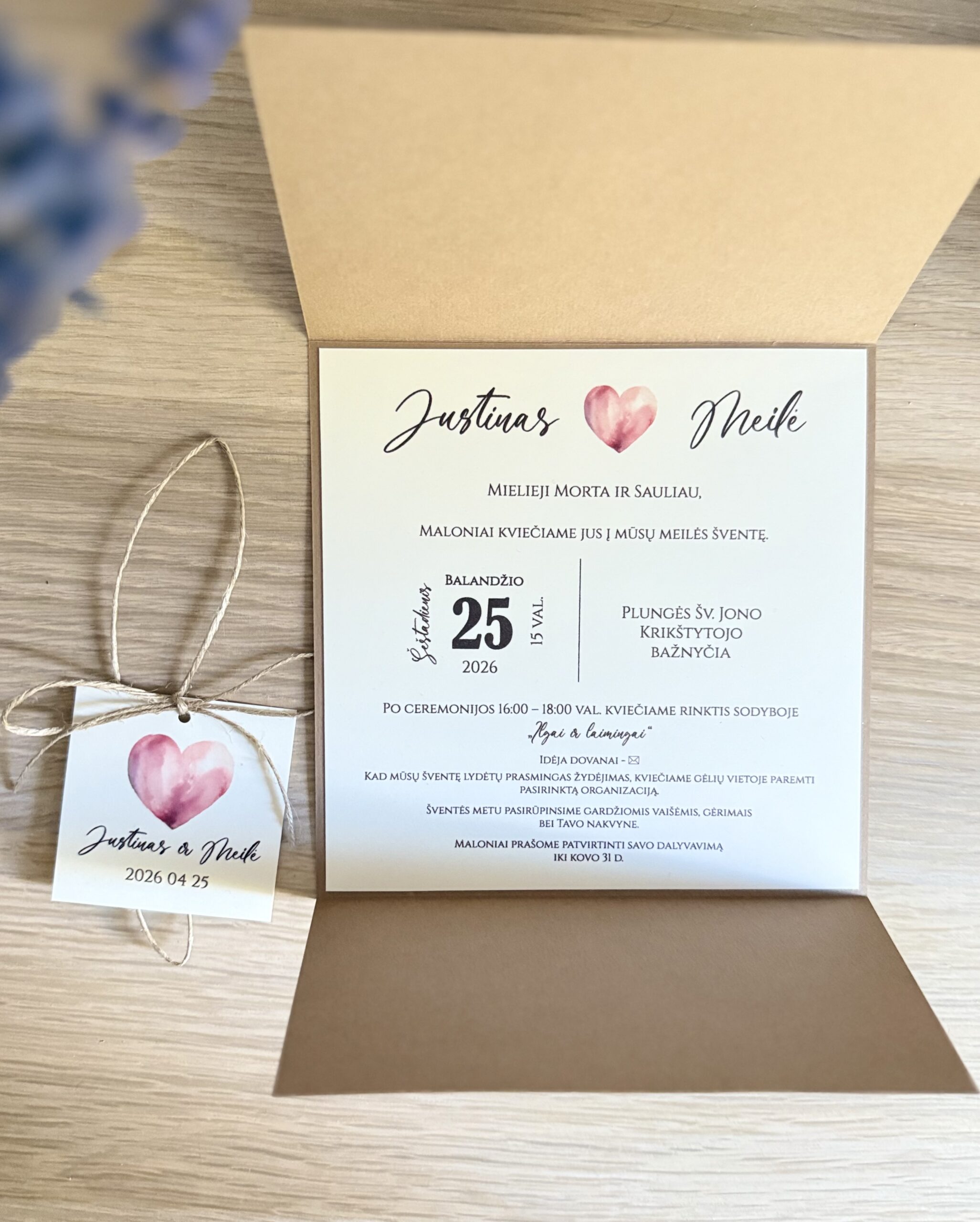 Kvietimai Vestuvėms "Meilės Kupina Širdis" - Image 3