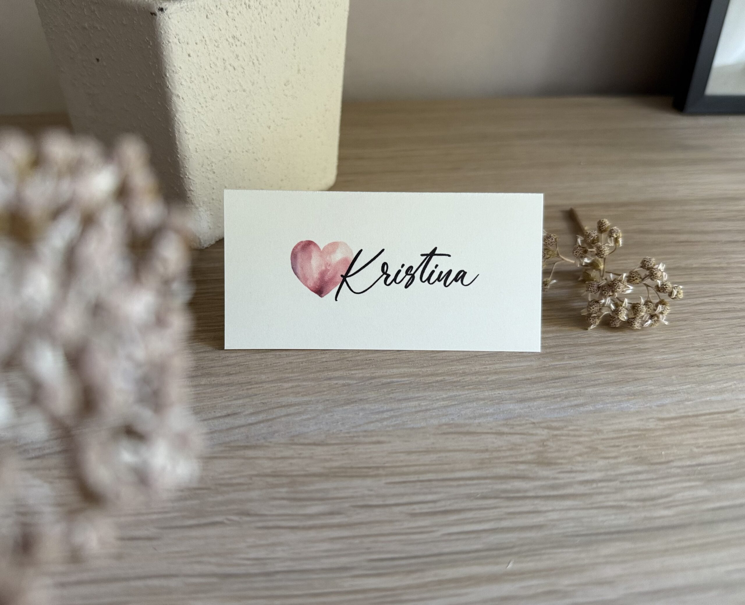 Stalo Kortelė "Pastelinė Širdis"