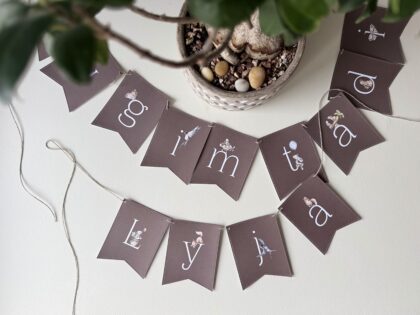 personalizuota girlianda gimftadieniui